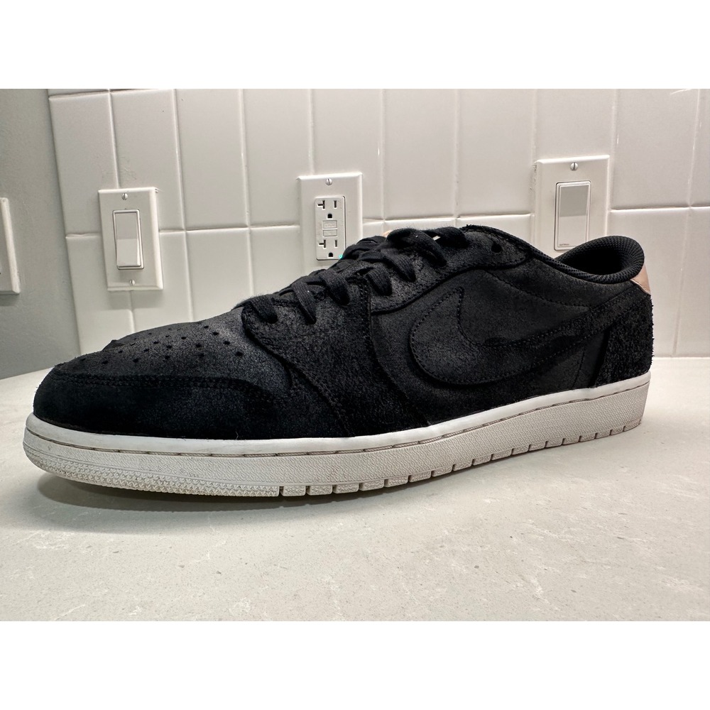 Sz 16 Nike Air Jordan 1 Mens Retro Low OG‎ Premium Black Vachetta Tan 905136-010